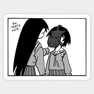 I draw that panel of sakaki and cat face kagura / azumanga daioh Sticker